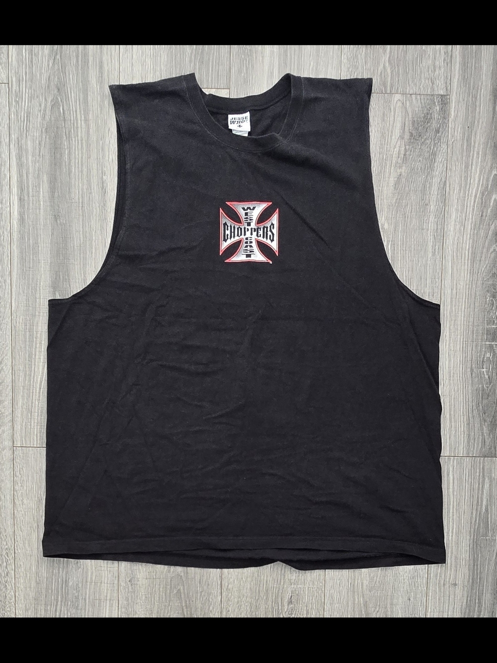 Vintage Y2K West Coast Choppers Eagle Iron Cross Shirt Men’s 3XL Sleeveless.